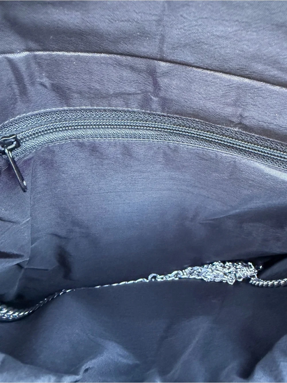 Embroidered Heart & Birds Bag in Black and Gray